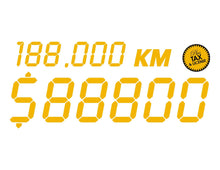 Load image into Gallery viewer, LCD - KM & PRICE WINDSHIELD STICKER WITH + TX BURST